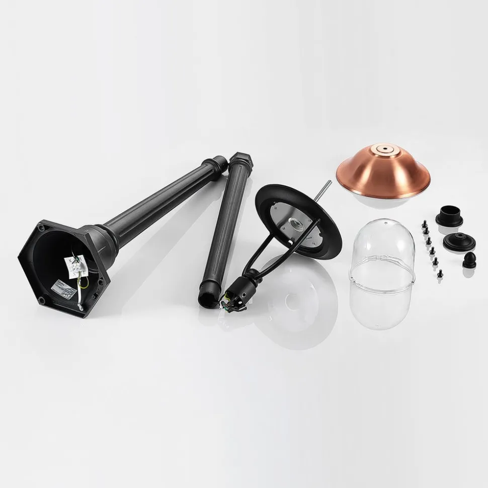 Lindby buitenlamp Clint, 177cm, metaal, zeewaterbestendig, E27