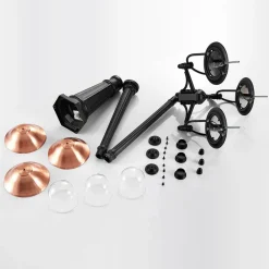 Lindby buitenlamp Clint, 225cm, 3-lamps, zeewaterbestendig, E27