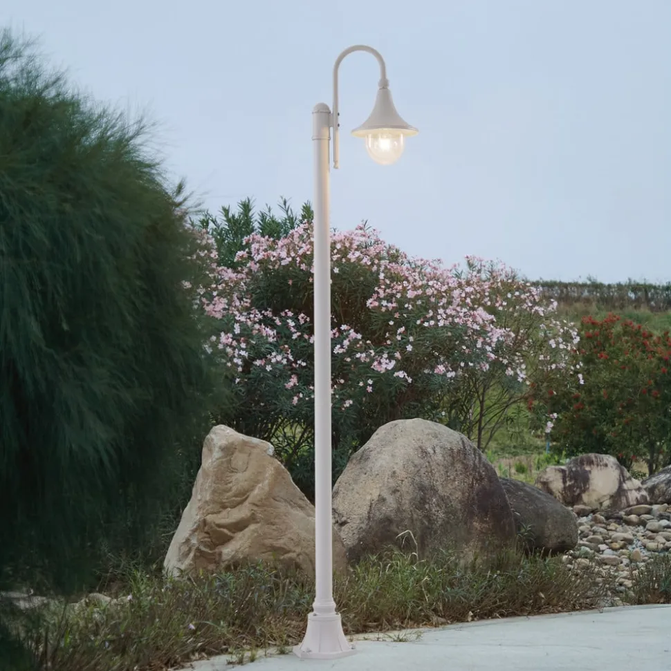 Lindby buitenlamp Daphne, 220 cm, wit, metaal, E27