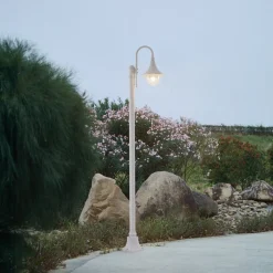 Lindby buitenlamp Daphne, 220 cm, wit, metaal, E27