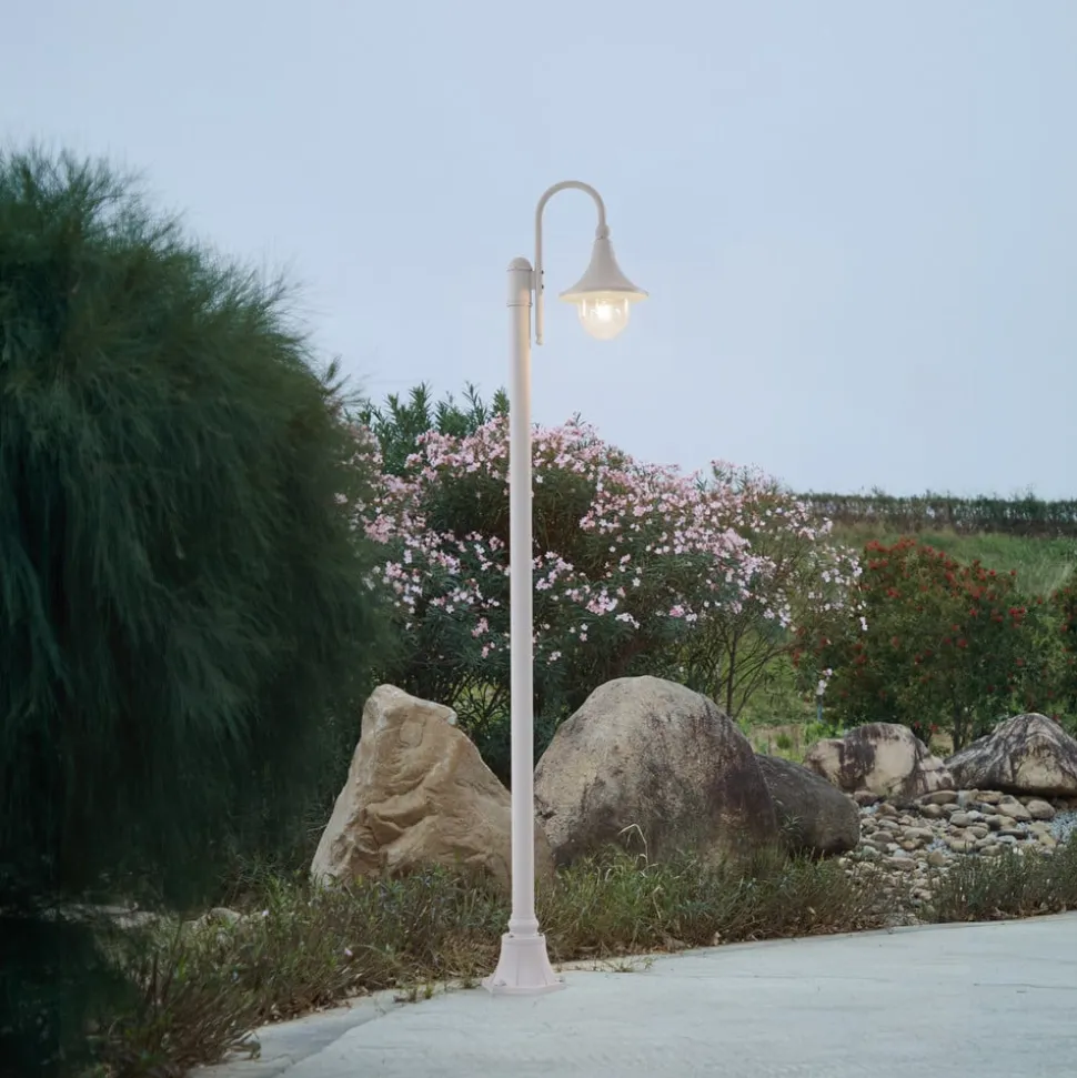 Lindby buitenlamp Daphne, 220 cm, wit, metaal, E27