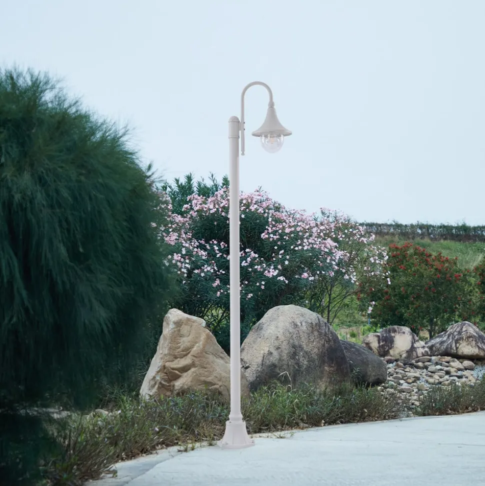 Lindby buitenlamp Daphne, 220 cm, wit, metaal, E27