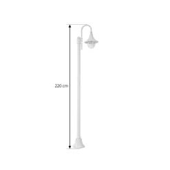 Lindby buitenlamp Daphne, 220 cm, wit, metaal, E27