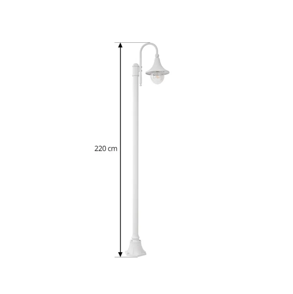 Lindby buitenlamp Daphne, 220 cm, wit, metaal, E27