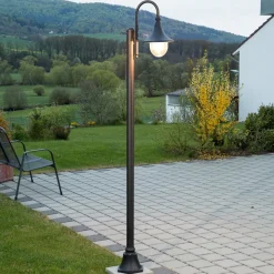 Lindby buitenlamp Daphne, 220 cm, zwart, E27, IP44