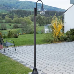 Lindby buitenlamp Daphne, 220 cm, zwart, E27, IP44