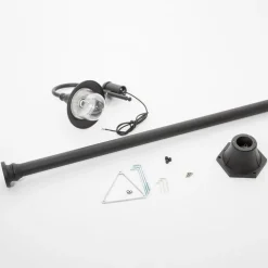 Lindby buitenlamp Daphne, 220 cm, zwart, E27, IP44