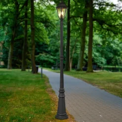 Lindby buitenlamp Edana, 211 cm, antraciet, E27, IP44