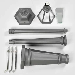 Lindby buitenlamp Edana, 211 cm, antraciet, E27, IP44