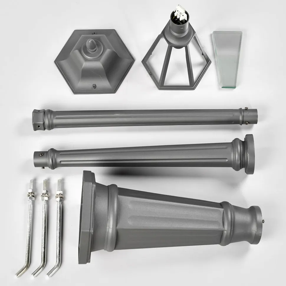 Lindby buitenlamp Edana, 211 cm, antraciet, E27, IP44