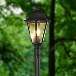 Lindby buitenlamp Edana, 211 cm, antraciet, E27, IP44