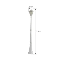 Lindby buitenlamp Edana, 211 cm, wit, metaal, E27, IP44