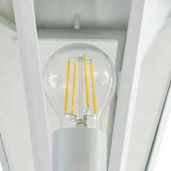 Lindby buitenlamp Edana, 211 cm, wit, metaal, E27, IP44