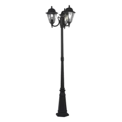 Lindby buitenlamp Edana, 212cm, 3-lamps, antraciet, E27, IP44