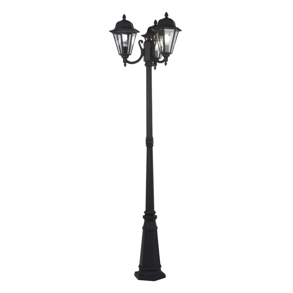 Lindby buitenlamp Edana, 212cm, 3-lamps, antraciet, E27, IP44