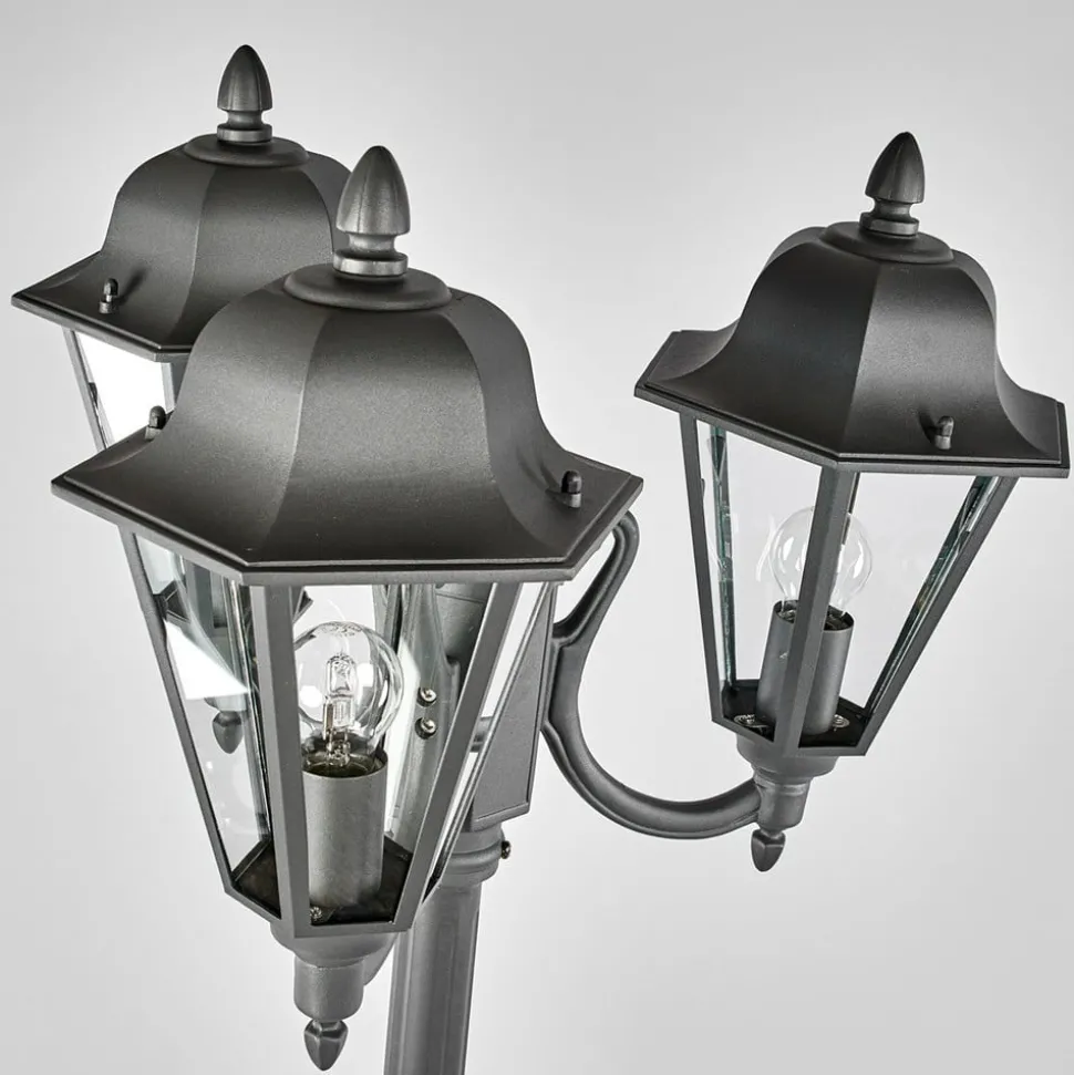 Lindby buitenlamp Edana, 212cm, 3-lamps, antraciet, E27, IP44