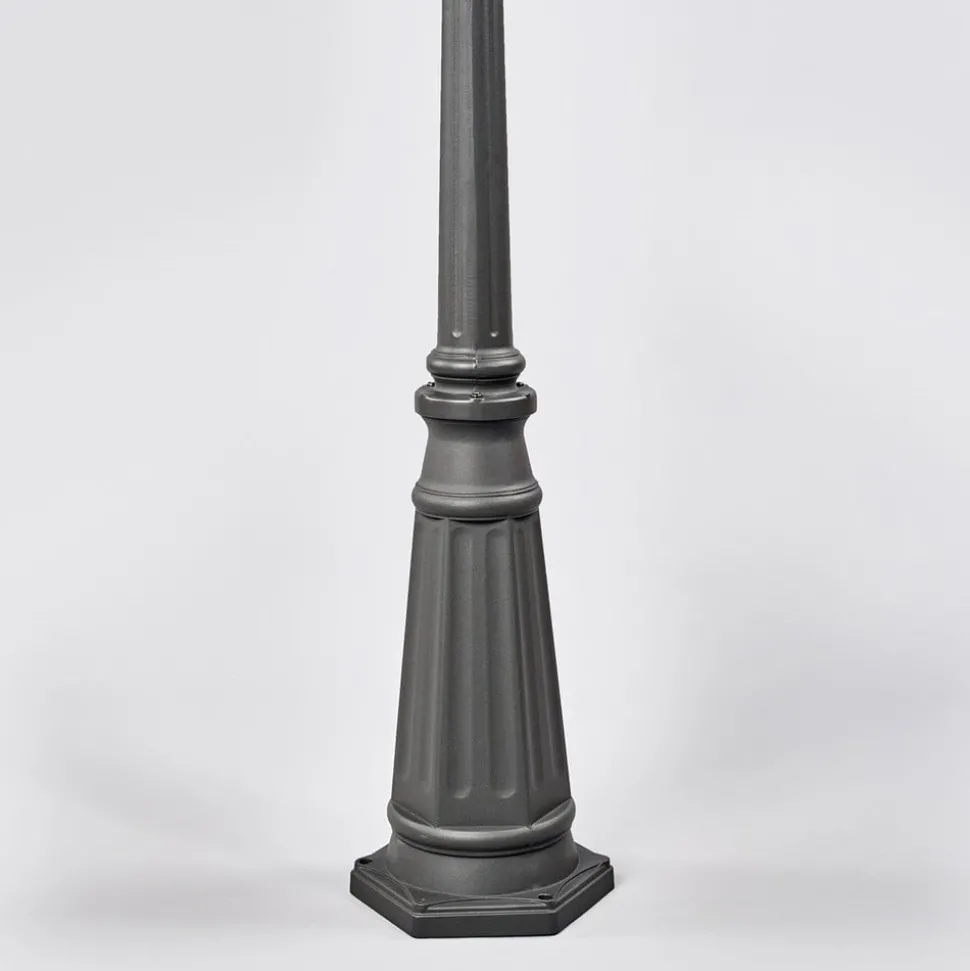 Lindby buitenlamp Edana, 212cm, 3-lamps, antraciet, E27, IP44