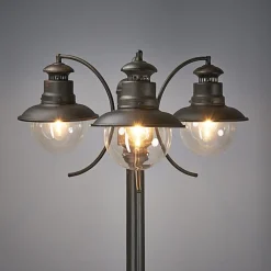 Lindby buitenlamp Eddie, 198 cm, roest, metaal, IP44, E27