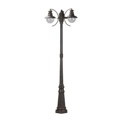 Lindby buitenlamp Eddie, 198 cm, roest, metaal, IP44, E27
