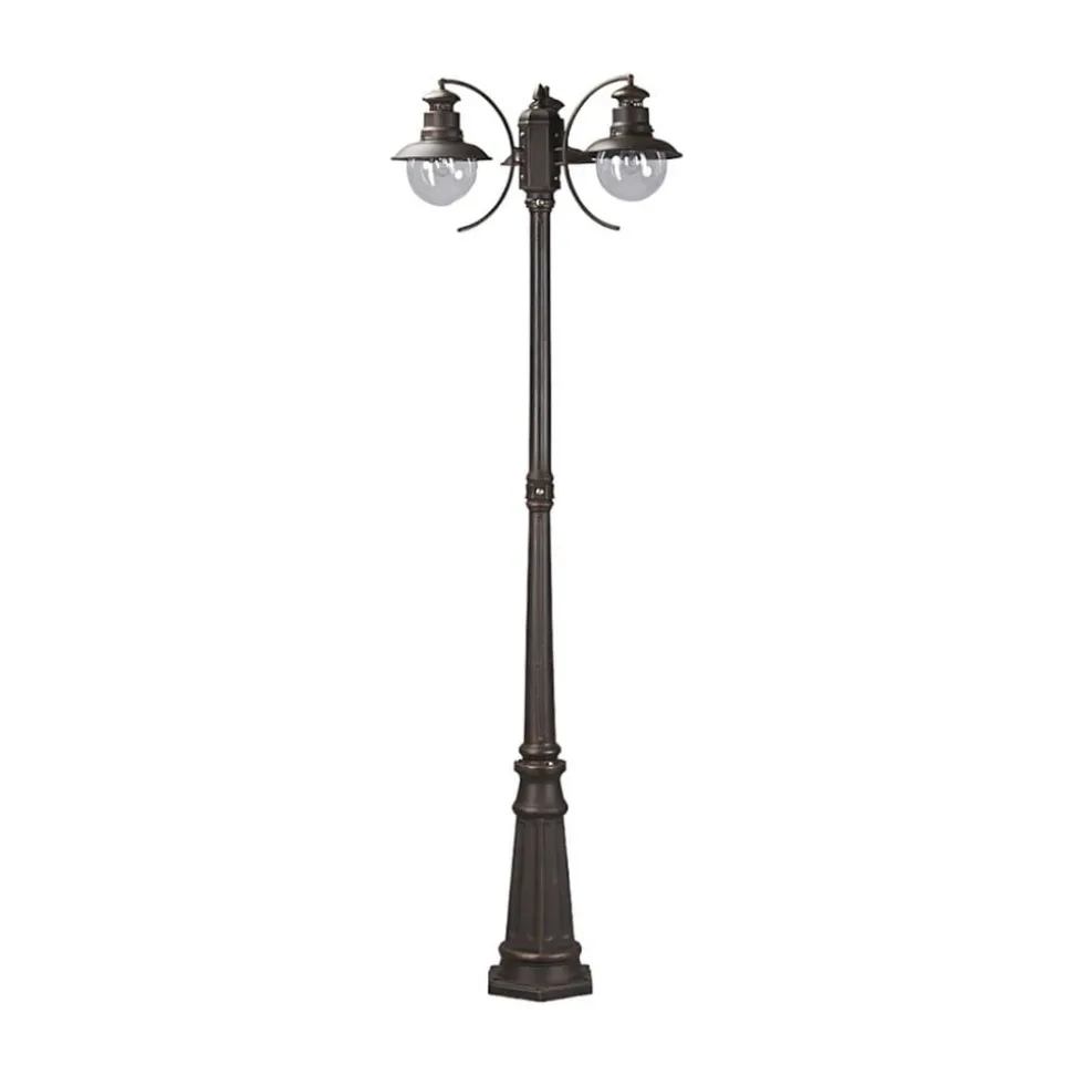 Lindby buitenlamp Eddie, 198 cm, roest, metaal, IP44, E27
