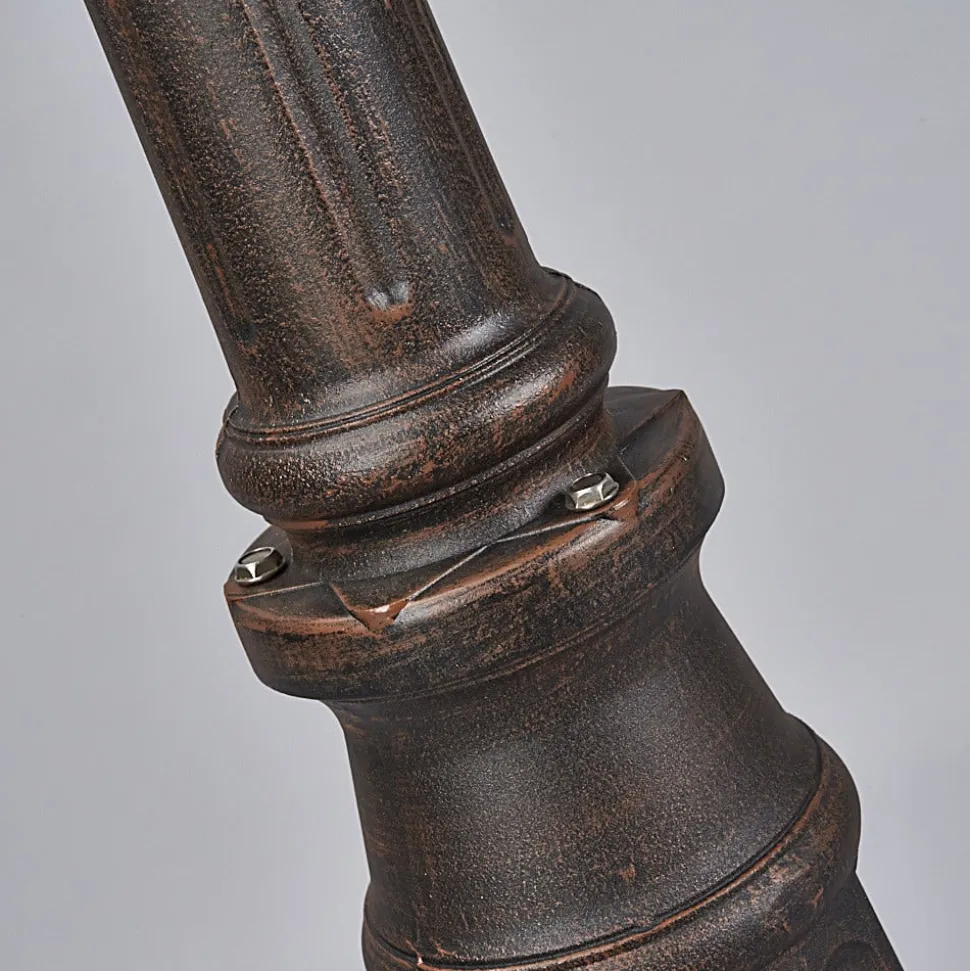 Lindby buitenlamp Eddie, 198 cm, roest, metaal, IP44, E27