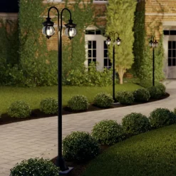 Lindby buitenlamp Farley, 215 cm, 2-lamps, IP44, E27