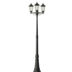 Lindby buitenlamp Nane, 217cm, zwart, zeewaterbestendig, E27