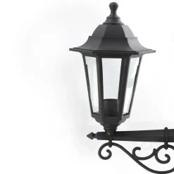 Lindby buitenlamp Nane, 217cm, zwart, zeewaterbestendig, E27