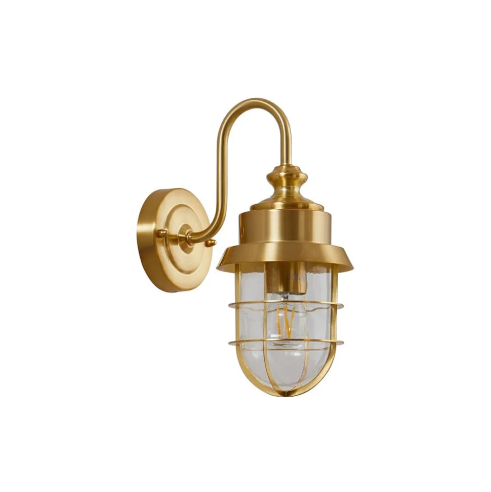 Lindby buitenwandlamp Adalie, messing, roestvrij staal