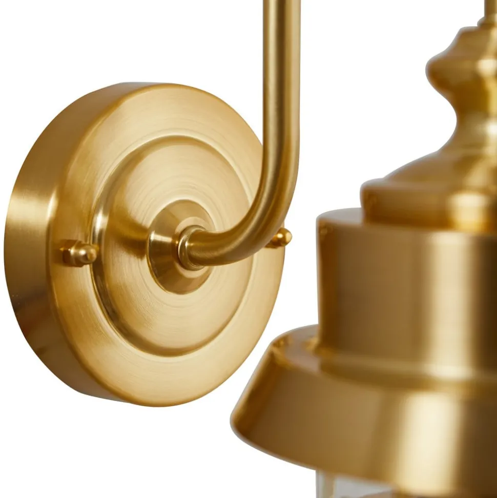 Lindby buitenwandlamp Adalie, messing, roestvrij staal