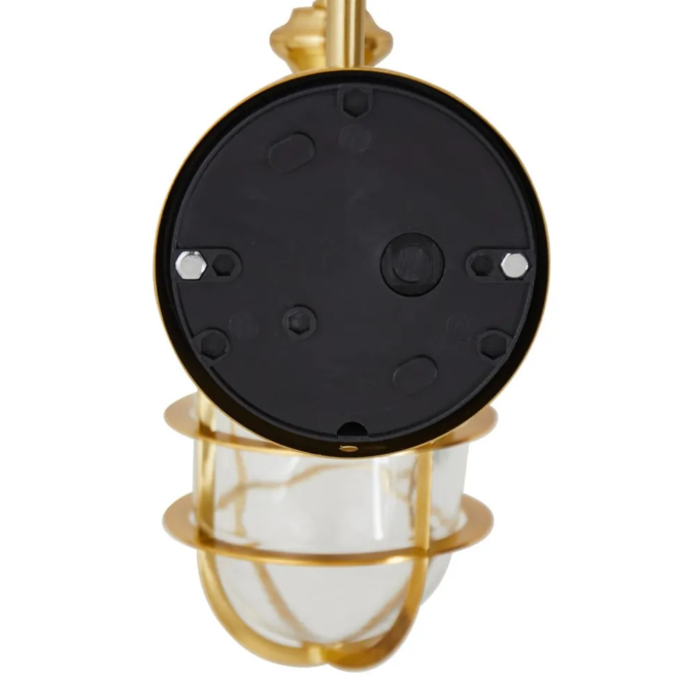 Lindby buitenwandlamp Adalie, messing, roestvrij staal