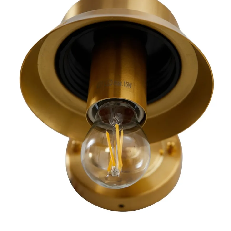 Lindby buitenwandlamp Adalie, messing, roestvrij staal