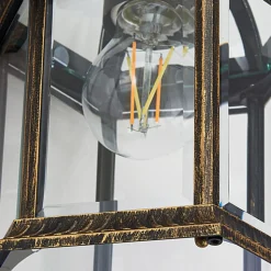 Lindby buitenwandlamp Adelisa, goud antiek, aluminium, hoogte 39 cm