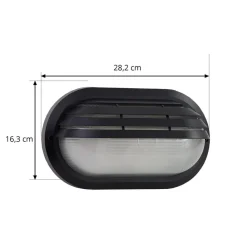 Lindby buitenwandlamp Adita, zwart, ABS, hoogte 16,3 cm