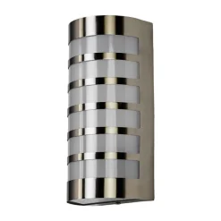 Lindby buitenwandlamp Alvin, stutten, roestvrij staal, IP44, E27