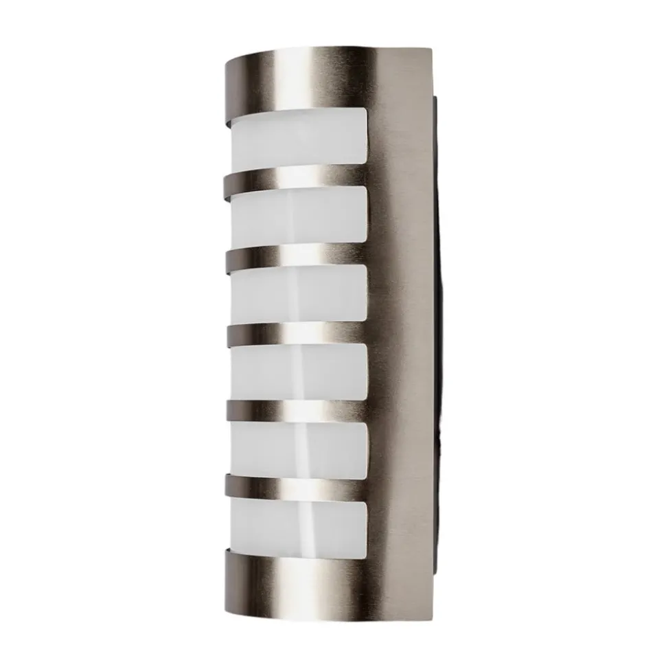 Lindby buitenwandlamp Alvin, stutten, roestvrij staal, IP44, E27