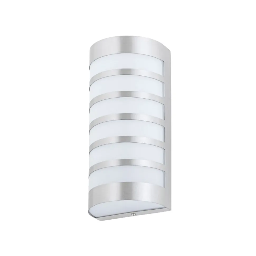 Lindby buitenwandlamp Alvin, stutten, roestvrij staal, IP44, E27