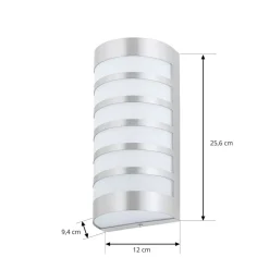 Lindby buitenwandlamp Alvin, stutten, roestvrij staal, IP44, E27