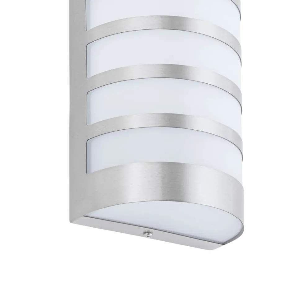 Lindby buitenwandlamp Alvin, stutten, roestvrij staal, IP44, E27