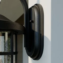 Lindby buitenwandlamp Ankea, zwart, hoogte 37 cm, IP23, E27