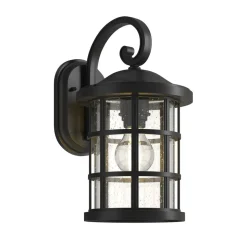 Lindby buitenwandlamp Ankea, zwart, hoogte 37 cm, IP23, E27