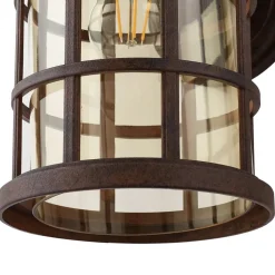 Lindby buitenwandlamp Ankea, roest/amber, 37 cm, IP23, E27