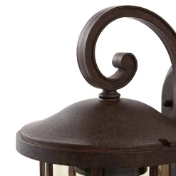 Lindby buitenwandlamp Ankea, roest/amber, 37 cm, IP23, E27