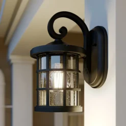 Lindby buitenwandlamp Ankea, zwart, hoogte 28 cm, IP23, E27