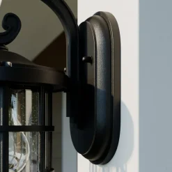 Lindby buitenwandlamp Ankea, zwart, hoogte 28 cm, IP23, E27