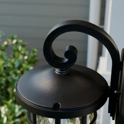 Lindby buitenwandlamp Ankea, zwart, hoogte 28 cm, IP23, E27