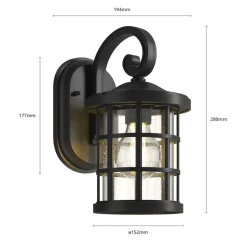 Lindby buitenwandlamp Ankea, zwart, hoogte 28 cm, IP23, E27