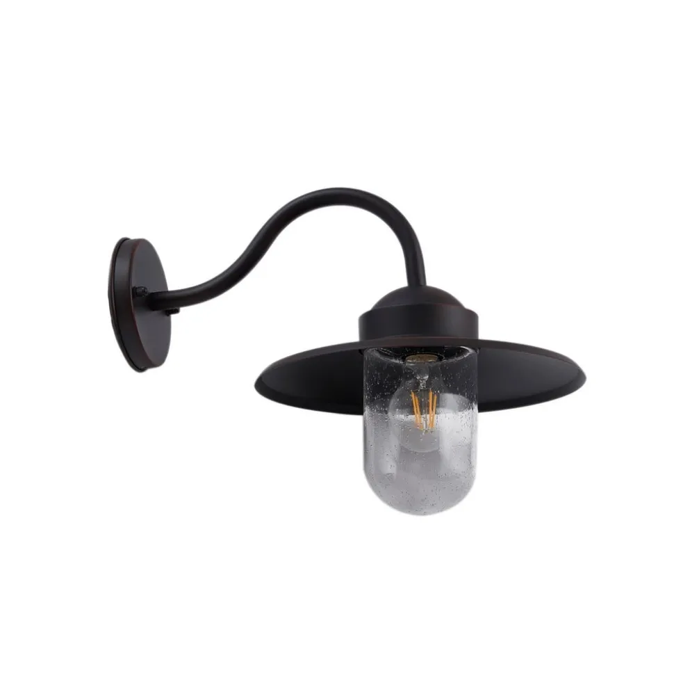 Lindby buitenwandlamp Bilma, roestkleurig, glas, 29 cm