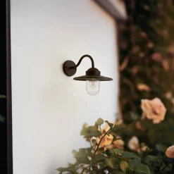 Lindby buitenwandlamp Bilma, roestkleurig, glas, 29 cm