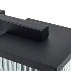 Lindby buitenwandlamp Bolgar, zwart, metaal, glas, 15cm